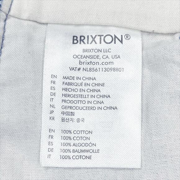 BRIXTON Beatrice Fitted Wide-Leg Jumpsuit in Blue & White Stripes Size S - Picture 9 of 10